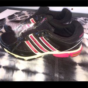 Adidas Black and Pink Tennis Shoes